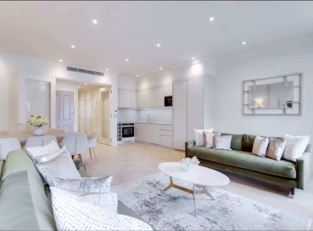 Open-plan kitchen and living area